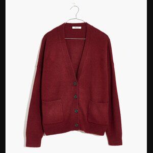 Madewell Short Kent Ex-Boyfriend Cardigan Sweater in Heather Noir